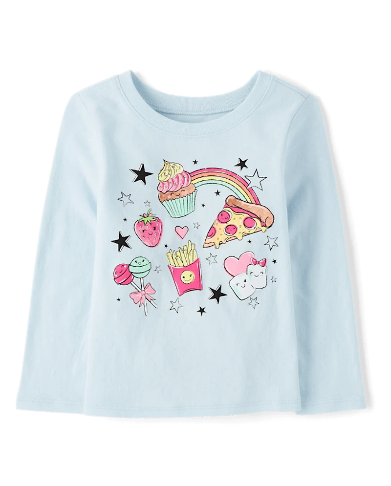 Baby And Toddler Girls Snack Food Graphic Tee