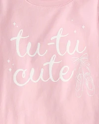 T-shirt graphique mignon avec tutu pour bébé et petite fille