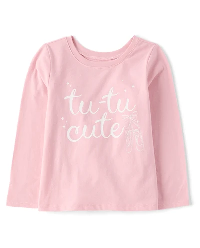 T-shirt graphique mignon avec tutu pour bébé et petite fille