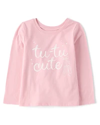 T-shirt graphique mignon avec tutu pour bébé et petite fille