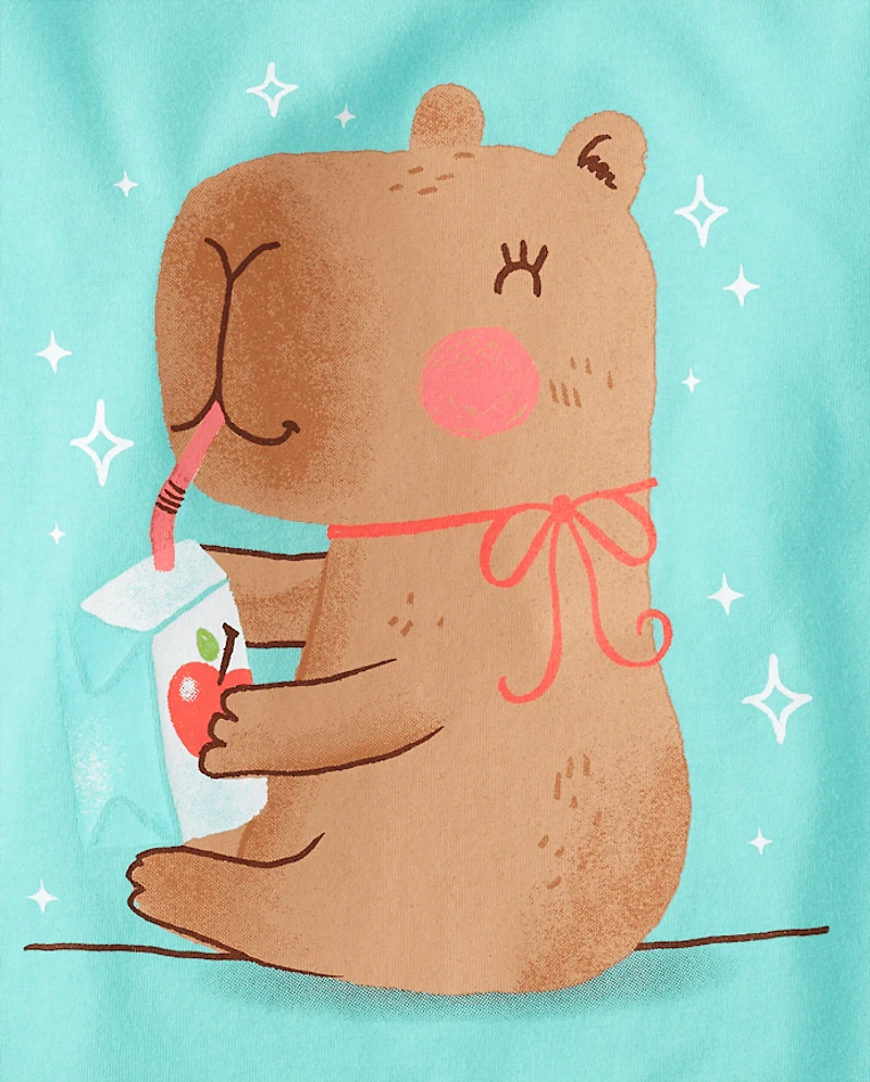 Baby And Toddler Girls Juicebox Capybara Graphic Tee