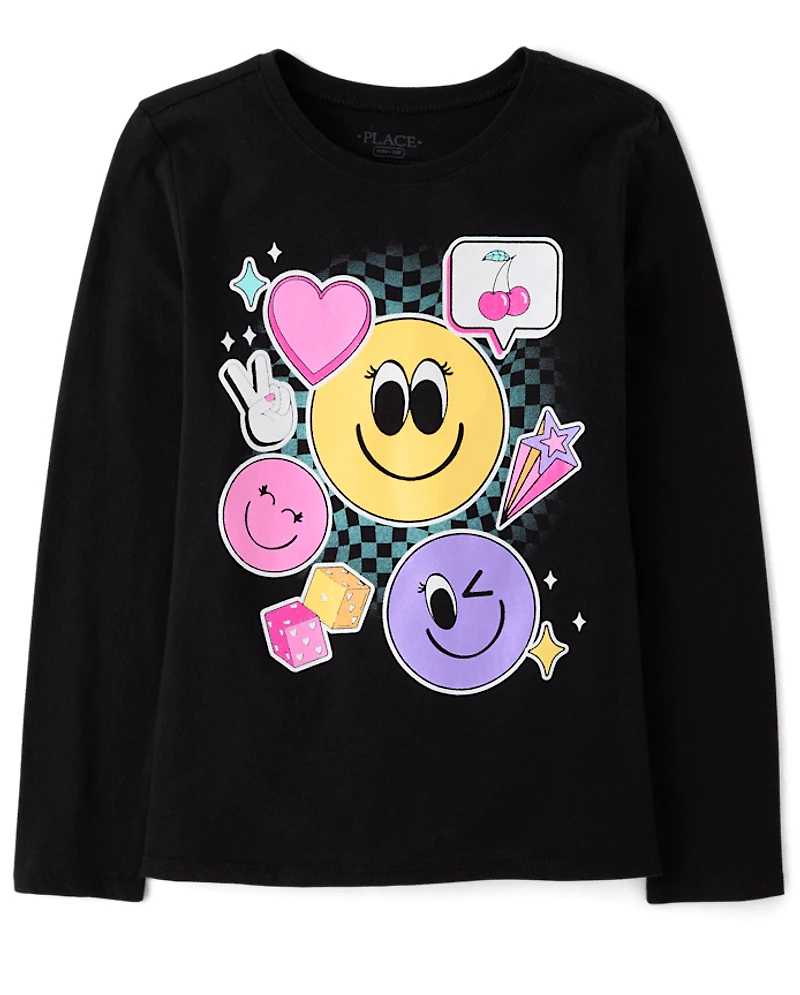 Girls Emoji Graphic Tee