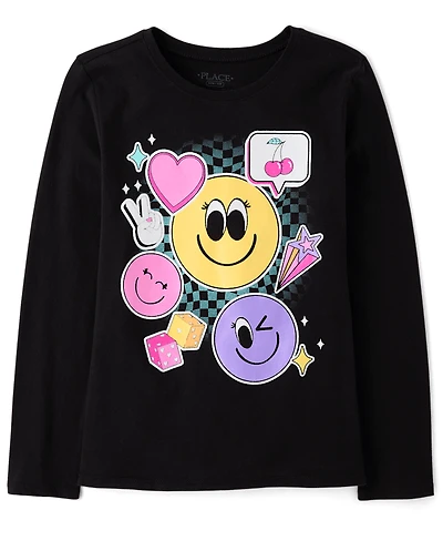 Girls Emoji Graphic Tee