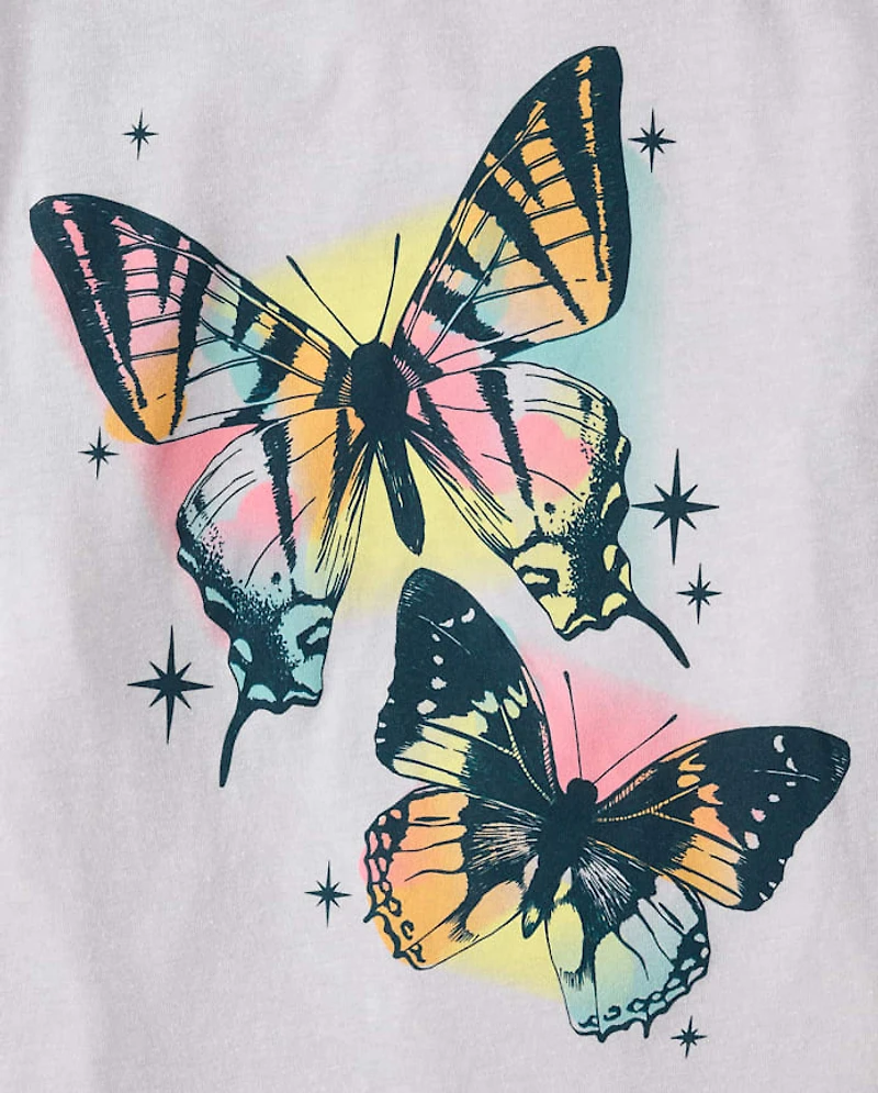 Girls Butterflies Graphic Tee