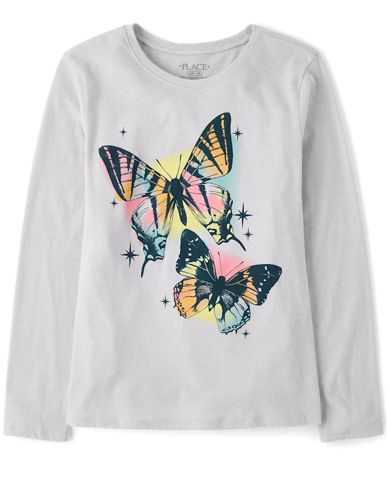 Girls Butterflies Graphic Tee