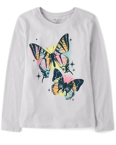 Girls Butterflies Graphic Tee