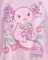Girls Axolotl Doodles Graphic Tee