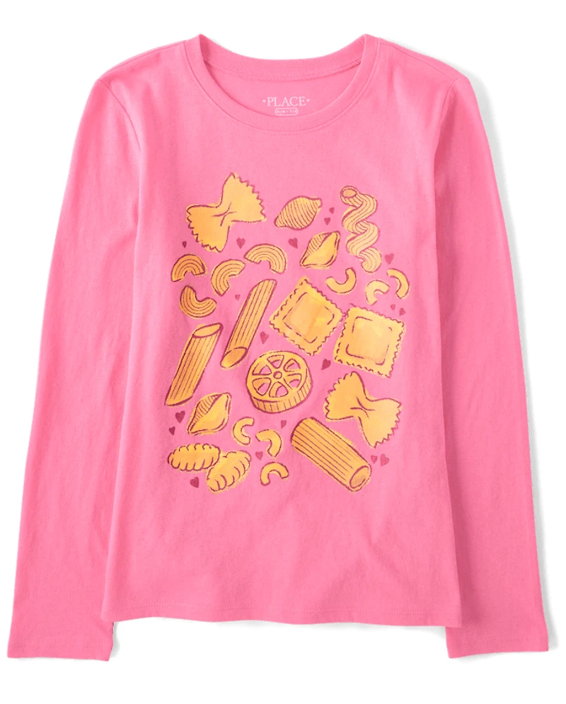 Girls Pasta Shapes Graphic Tee