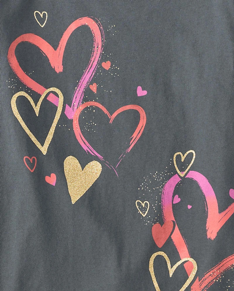 Girls Hearts Graphic Tee