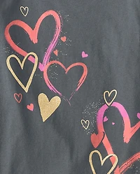 Girls Hearts Graphic Tee