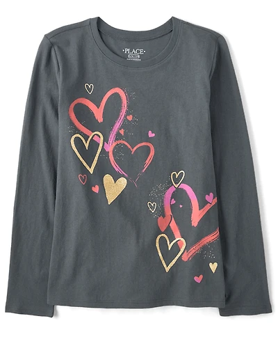Girls Hearts Graphic Tee