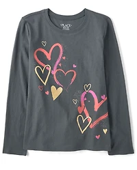 Girls Hearts Graphic Tee