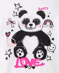 Girls Panda Love Graphic Tee