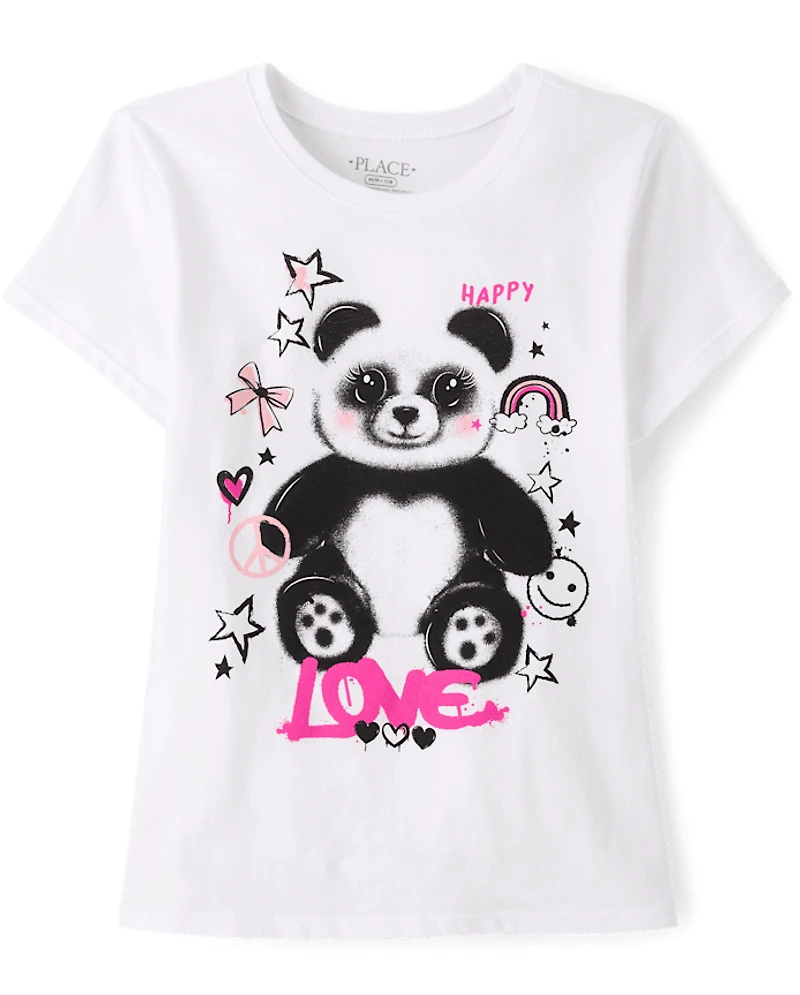 Girls Panda Love Graphic Tee