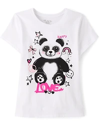 Girls Panda Love Graphic Tee