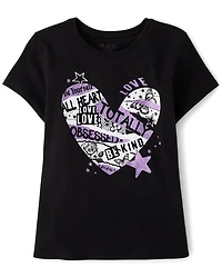 Girls Graffiti Heart Graphic Tee