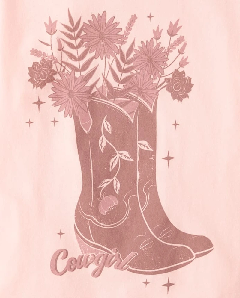 Girls Cowgirl Boots Graphic Tee