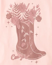 Girls Cowgirl Boots Graphic Tee