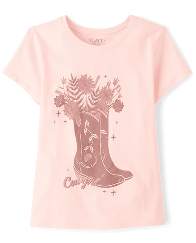 Girls Cowgirl Boots Graphic Tee