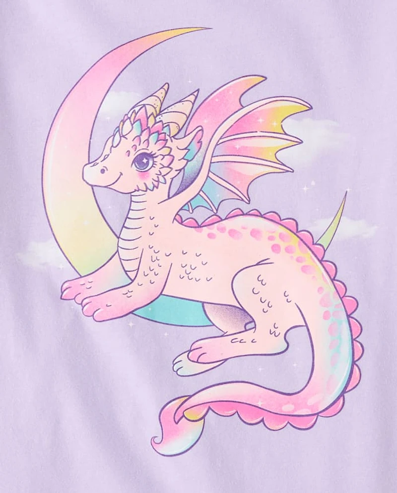 Girls Moon Dragon Graphic Tee