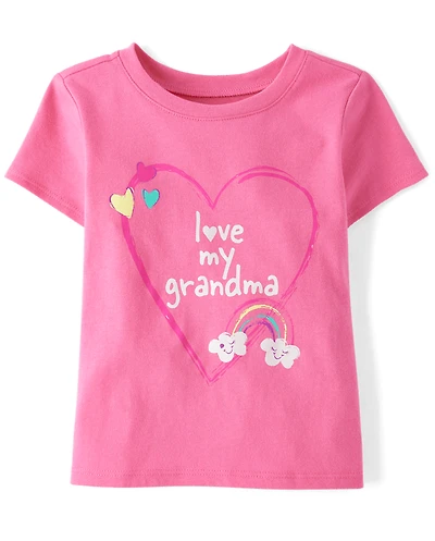 Baby And Toddler Girls Love My Grandma Graphic Tee