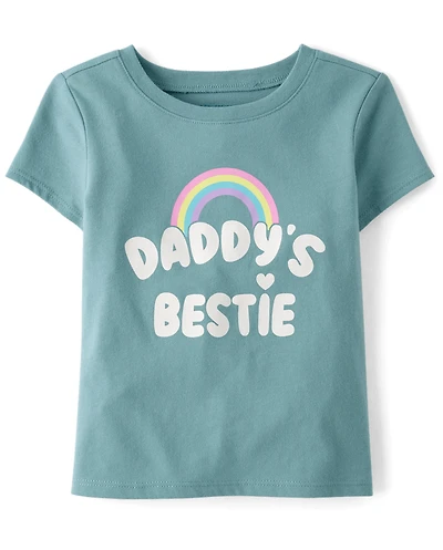Baby And Toddler Girls  Daddy's Bestie Graphic Tee