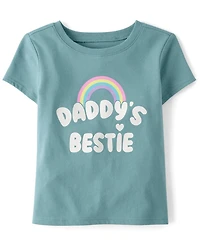 Baby And Toddler Girls  Daddy's Bestie Graphic Tee