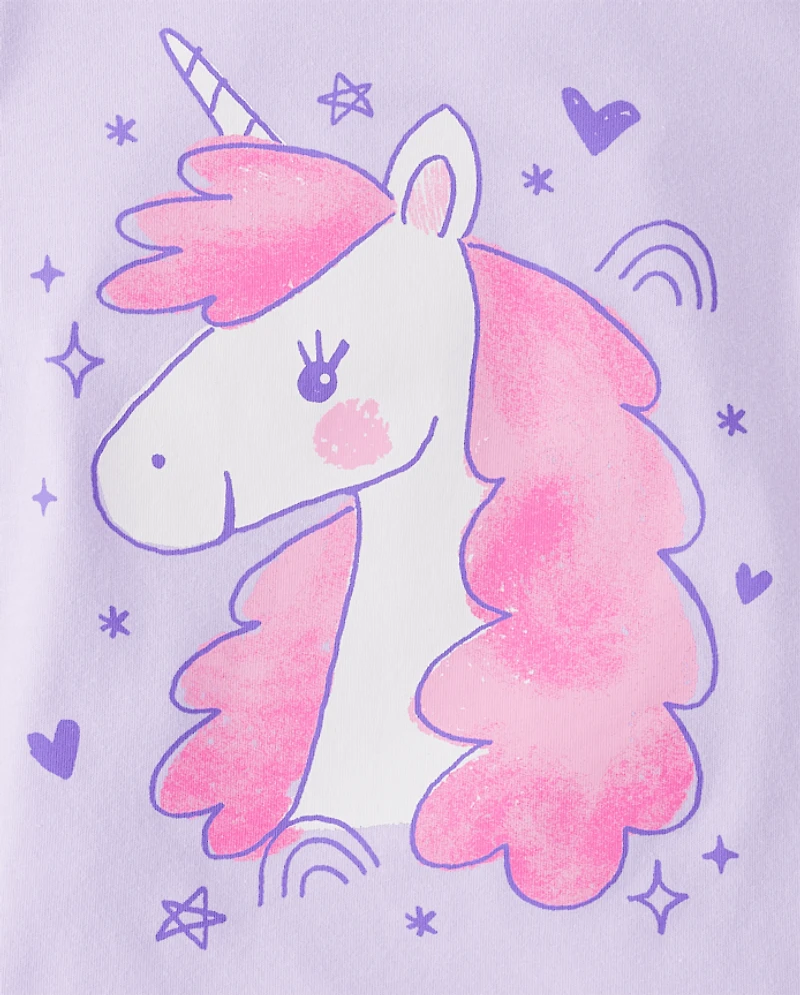 Baby And Toddler Girls Unicorn Graphic Tee