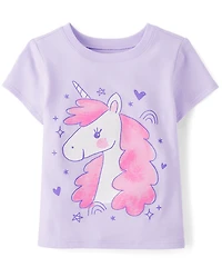 Baby And Toddler Girls Unicorn Graphic Tee