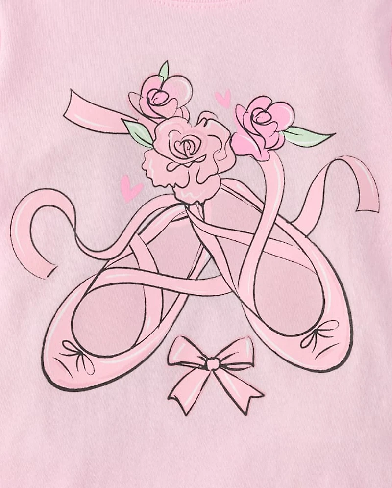 Baby And Toddler Girls Ballet Shoes Graphic Tee