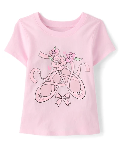 Baby And Toddler Girls Ballet Shoes Graphic Tee