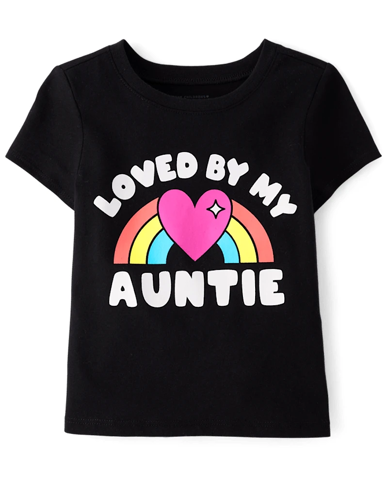 Baby And Toddler Girls Loved By My Auntie Graphic Tee