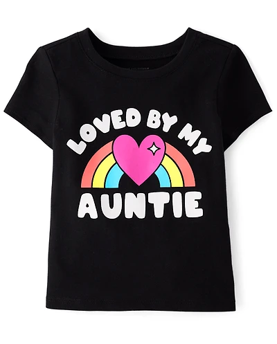 Baby And Toddler Girls Loved By My Auntie Graphic Tee