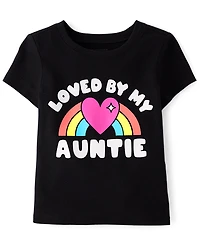 Baby And Toddler Girls Loved By My Auntie Graphic Tee