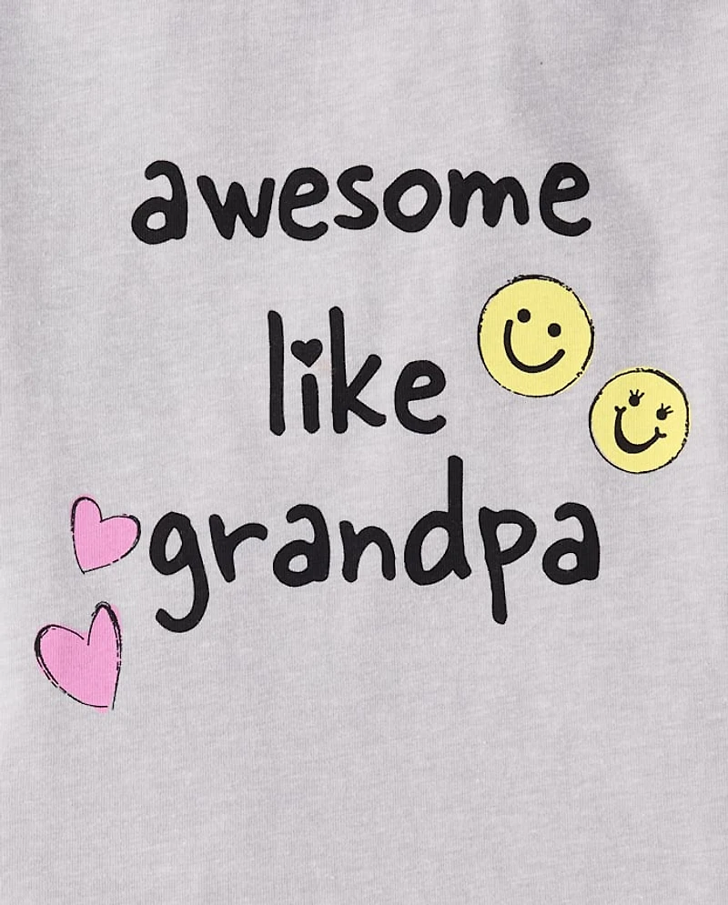 Baby And Toddler Girls Awesome Like Grandpa Graphic Tee
