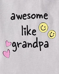 Baby And Toddler Girls Awesome Like Grandpa Graphic Tee