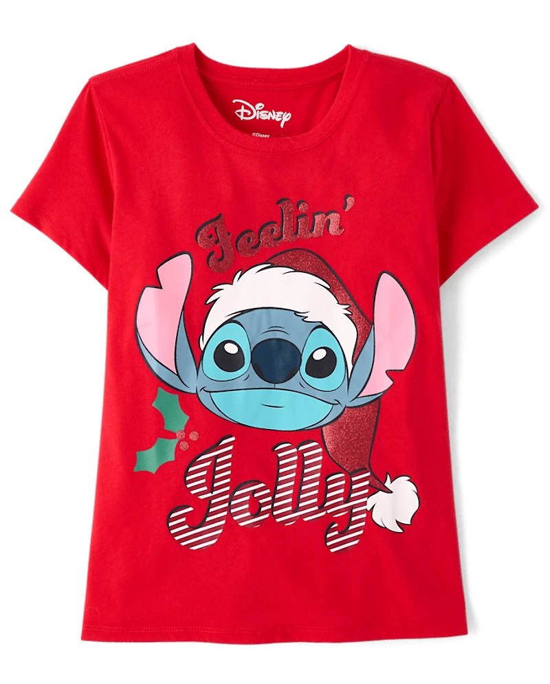 Girls Stitch™ Jolly Christmas Graphic Tee
