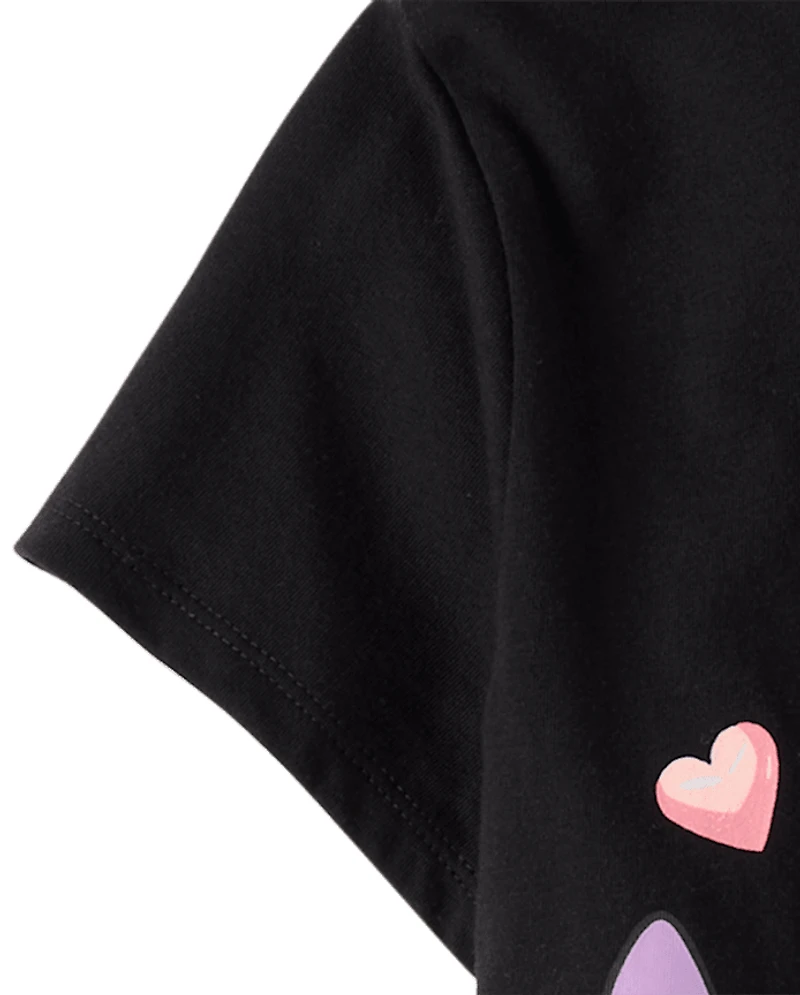 T-shirt graphique Stitch™ pour filles, spécial Saint-Valentin