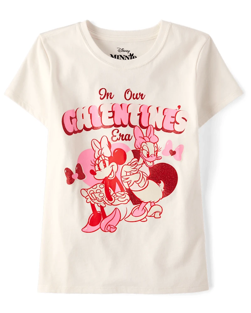 T-shirt graphique Minnie Mouse™ pour filles, spécial Saint-Valentin entre copines