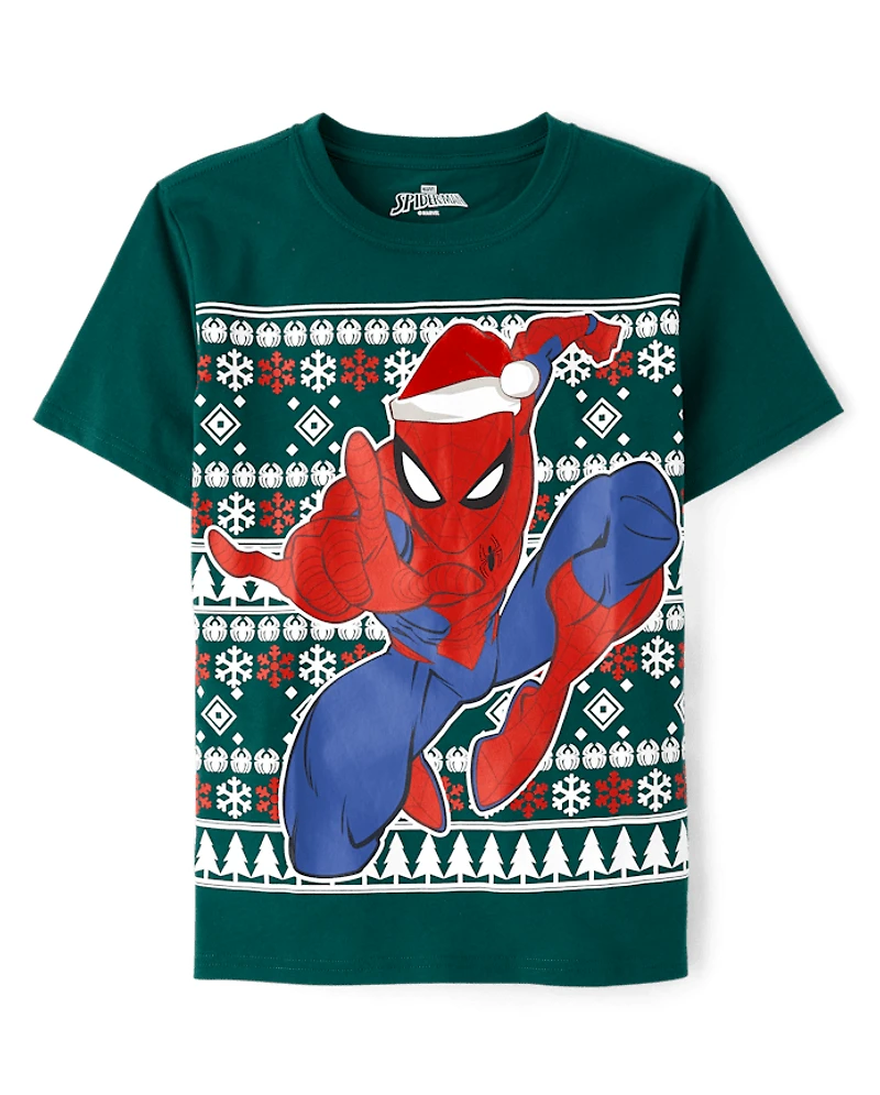 Boys Spider-Man™ Fairisle Christmas Graphic Tee