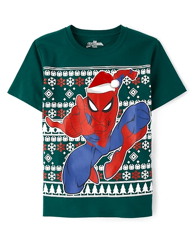 Boys Spider-Man™ Fairisle Christmas Graphic Tee