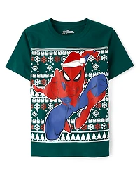 Boys Spider-Man™ Fairisle Christmas Graphic Tee