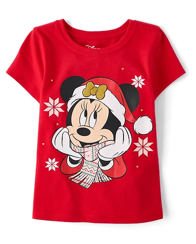 Baby And Toddler Girls Minnie Mouse™ Snowflake Christmas Graphic Tee