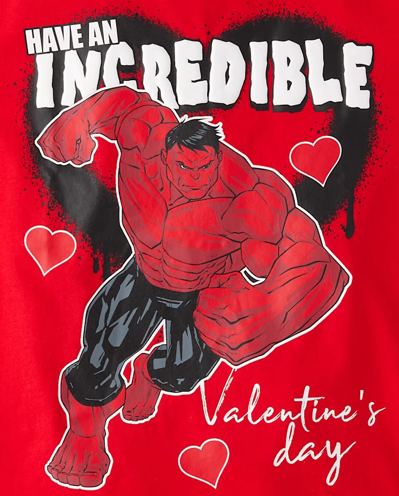 T-shirt graphique Hulk™ pour garçon, spécial Saint-Valentin