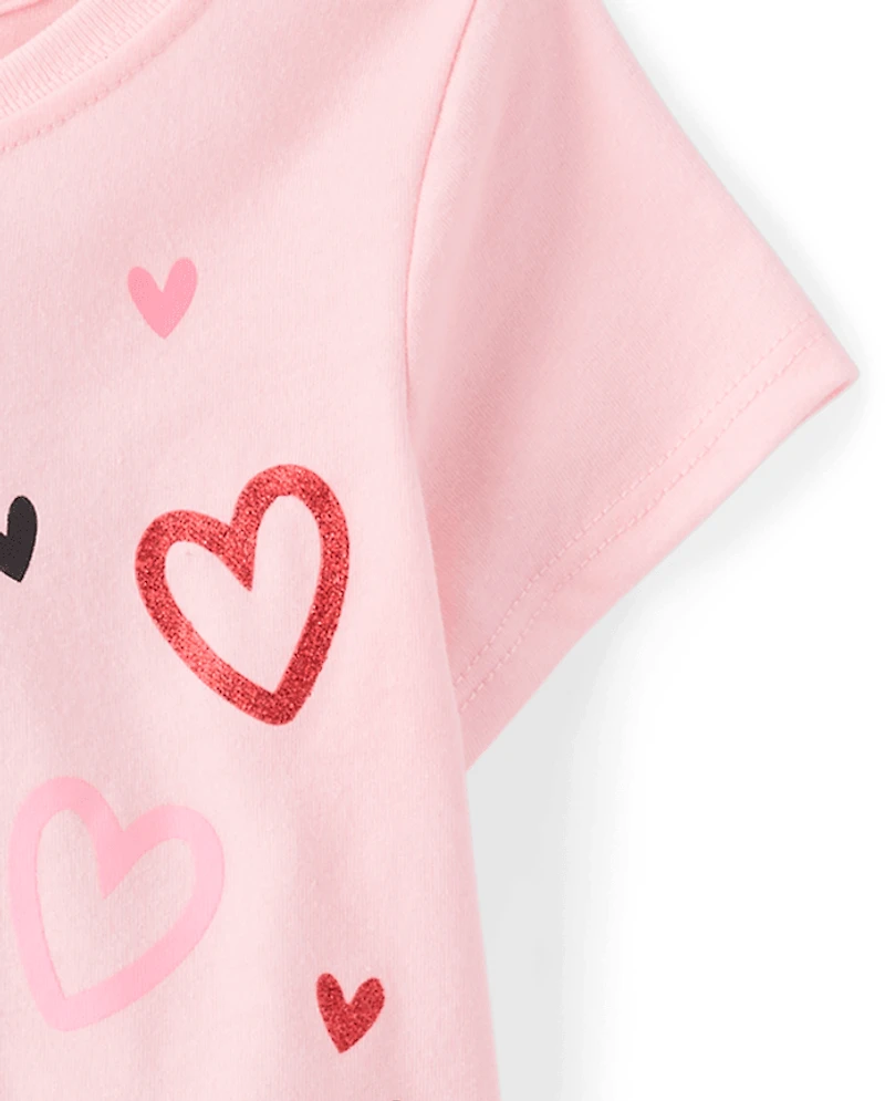 T-shirt graphique Minnie Mouse™ pour bébés et petites filles, spécial Saint-Valentin
