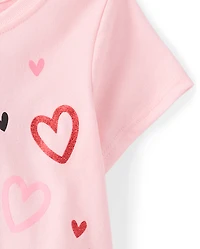 T-shirt graphique Minnie Mouse™ pour bébés et petites filles, spécial Saint-Valentin
