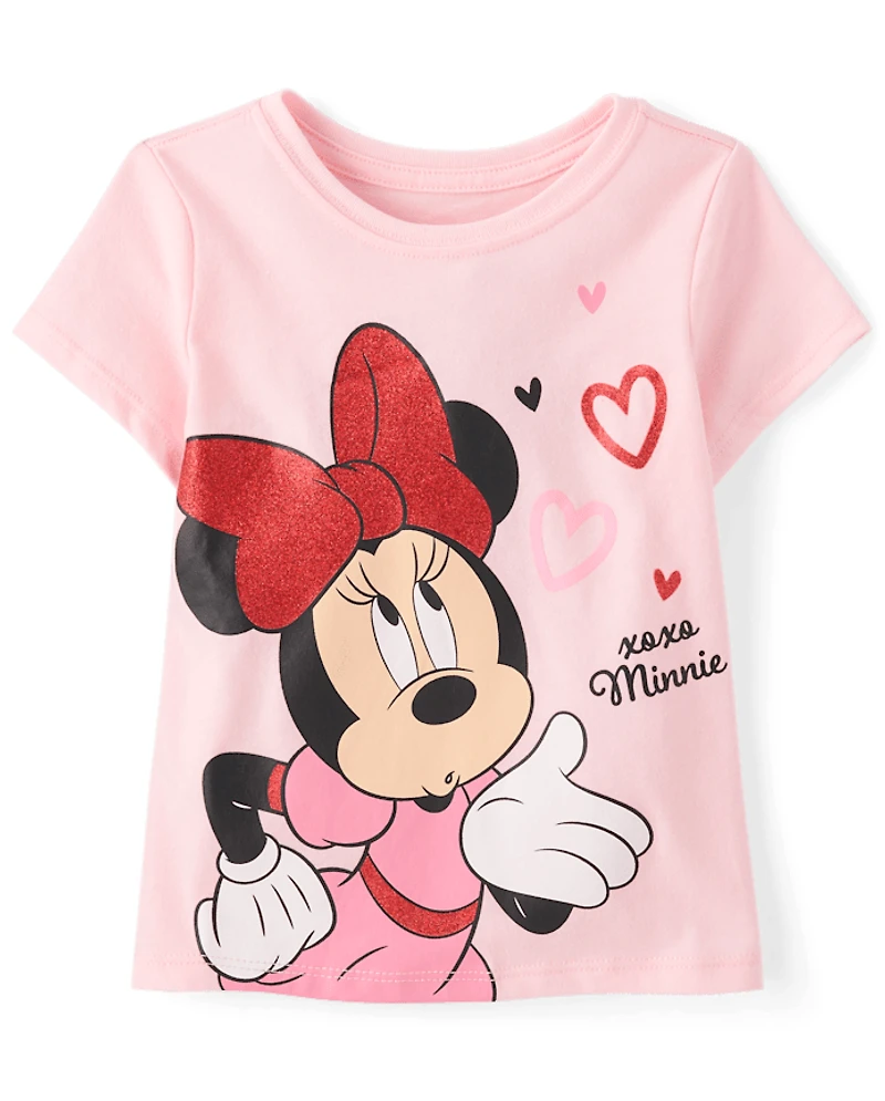 T-shirt graphique Minnie Mouse™ pour bébés et petites filles, spécial Saint-Valentin