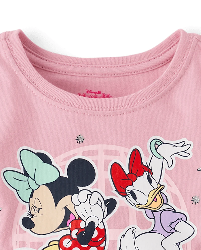 Baby And Toddler Girls Minnie Mouse™ Daisy Dancing Glitter Graphic Tee