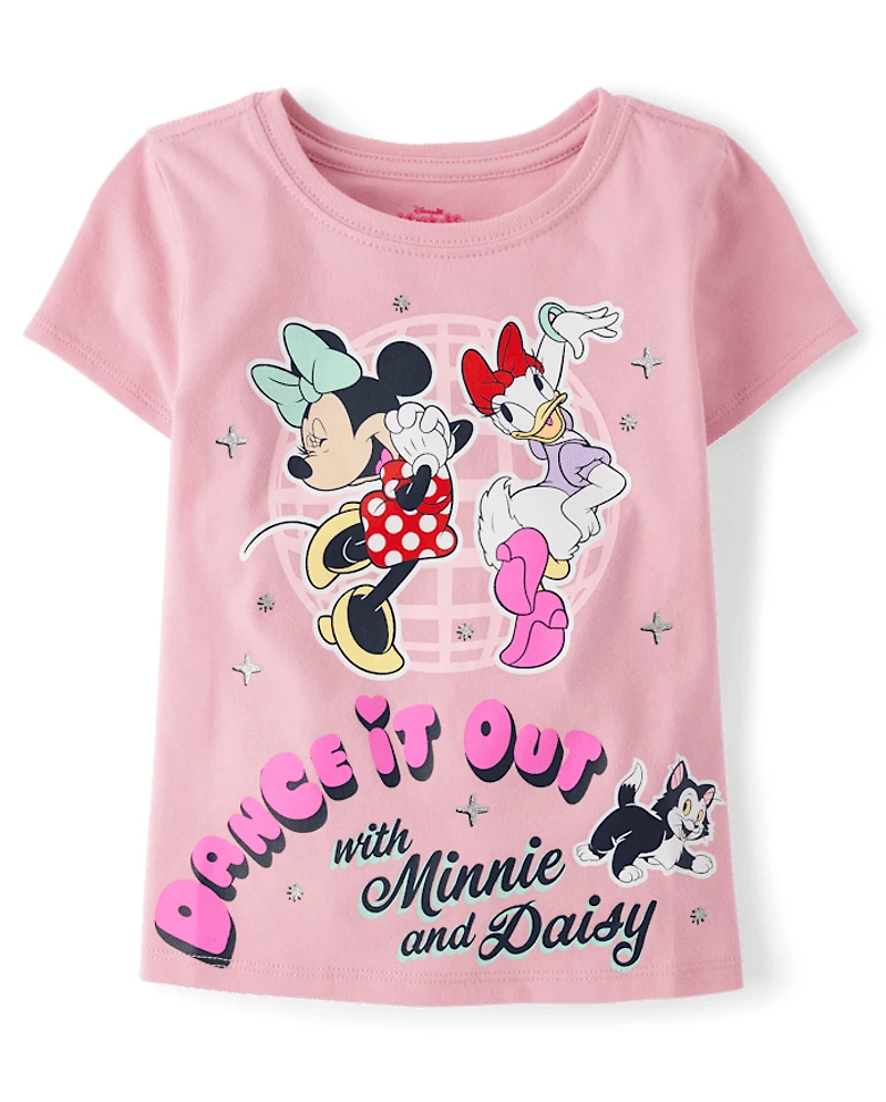 Baby And Toddler Girls Minnie Mouse™ Daisy Dancing Glitter Graphic Tee