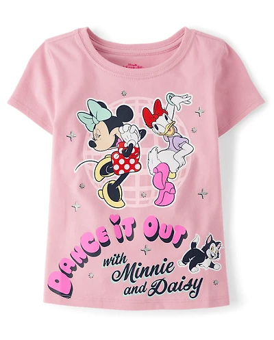 Baby And Toddler Girls Minnie Mouse™ Daisy Dancing Glitter Graphic Tee